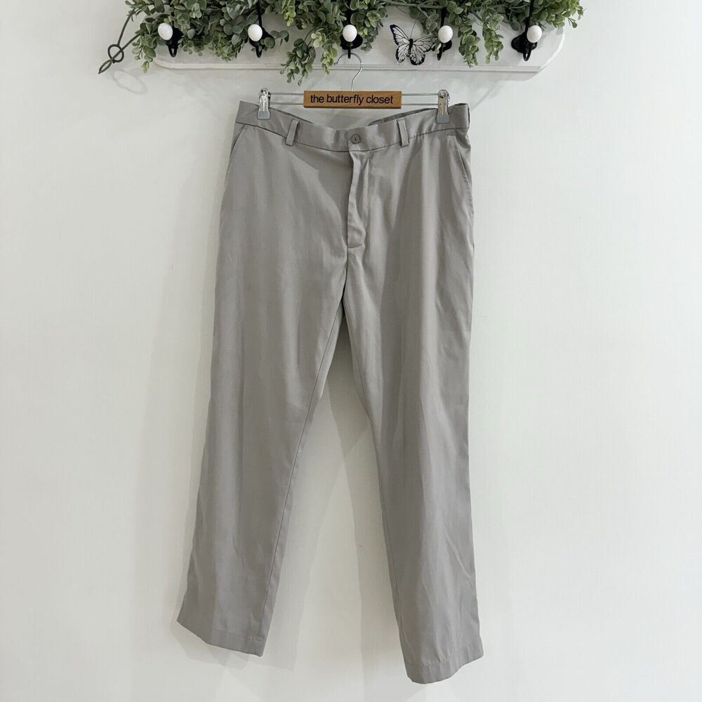 Mens Brooks Brothers Grey Clark Fit Straight Leg Pants 36x30